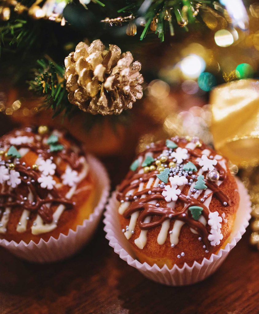 Holiday cupcakes with sprinkles