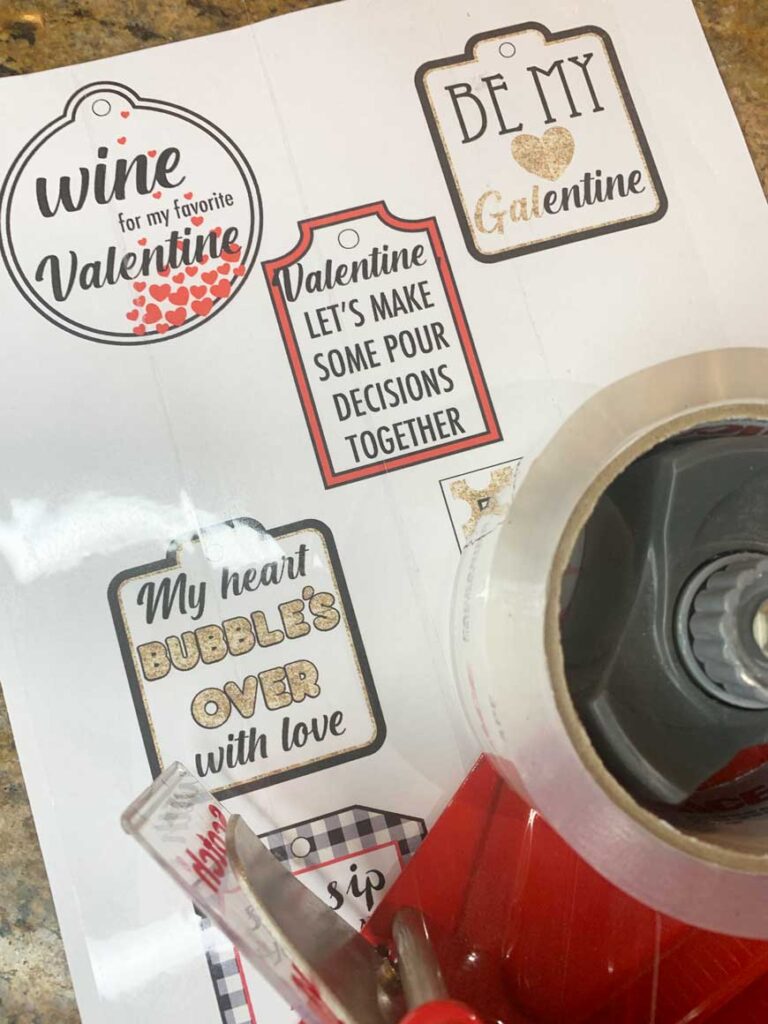 Wine tags with tape

