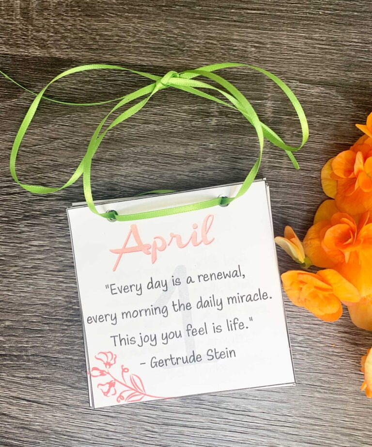 april inspirational calendar
