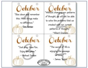 October Calendar Printable- let's be inspired! - Double Arrow Designs