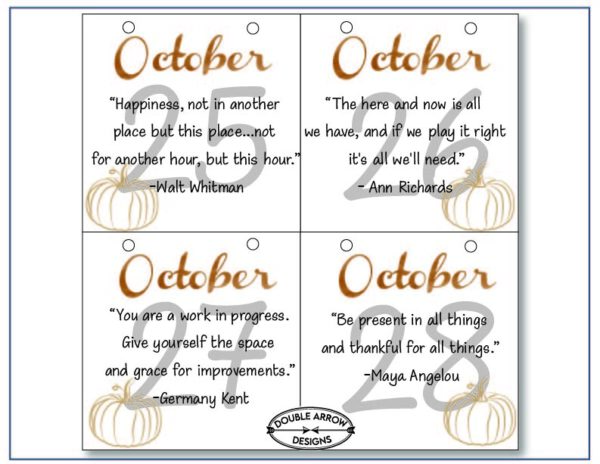 October Calendar Printable- let's be inspired! - Double Arrow Designs