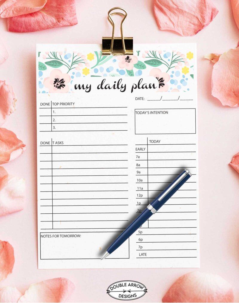 Cute Daily Planner Lots Of Options Double Arrow Designs