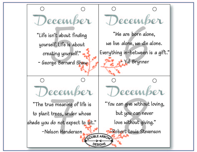 December 5-8 with inspirational quotes