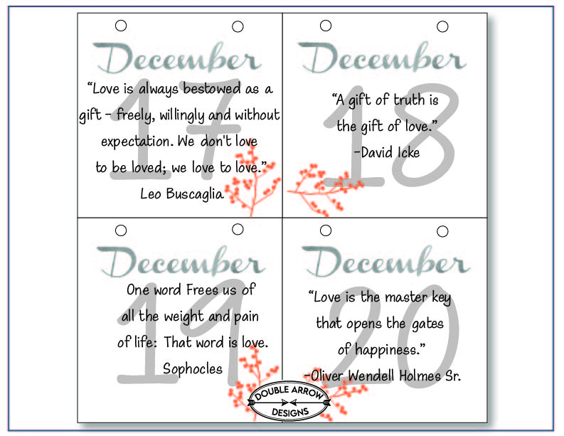 December 17-20 with inspirational quotes