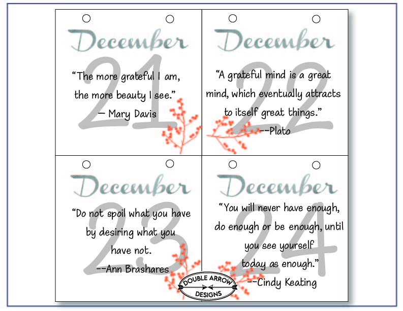 December 21-24 with inspirational quotes