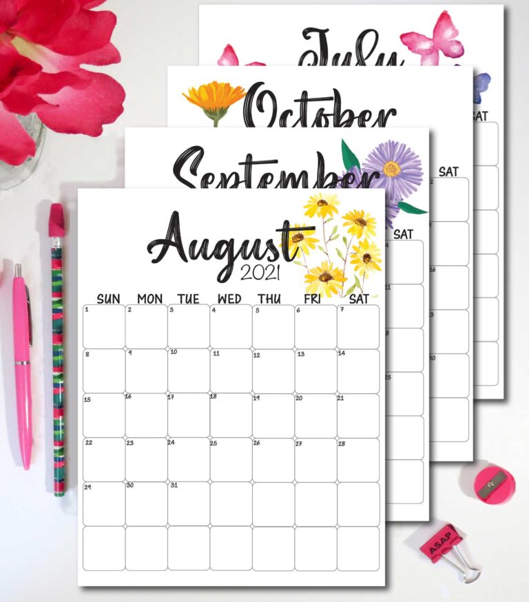 2021-22 calendar printable pages
