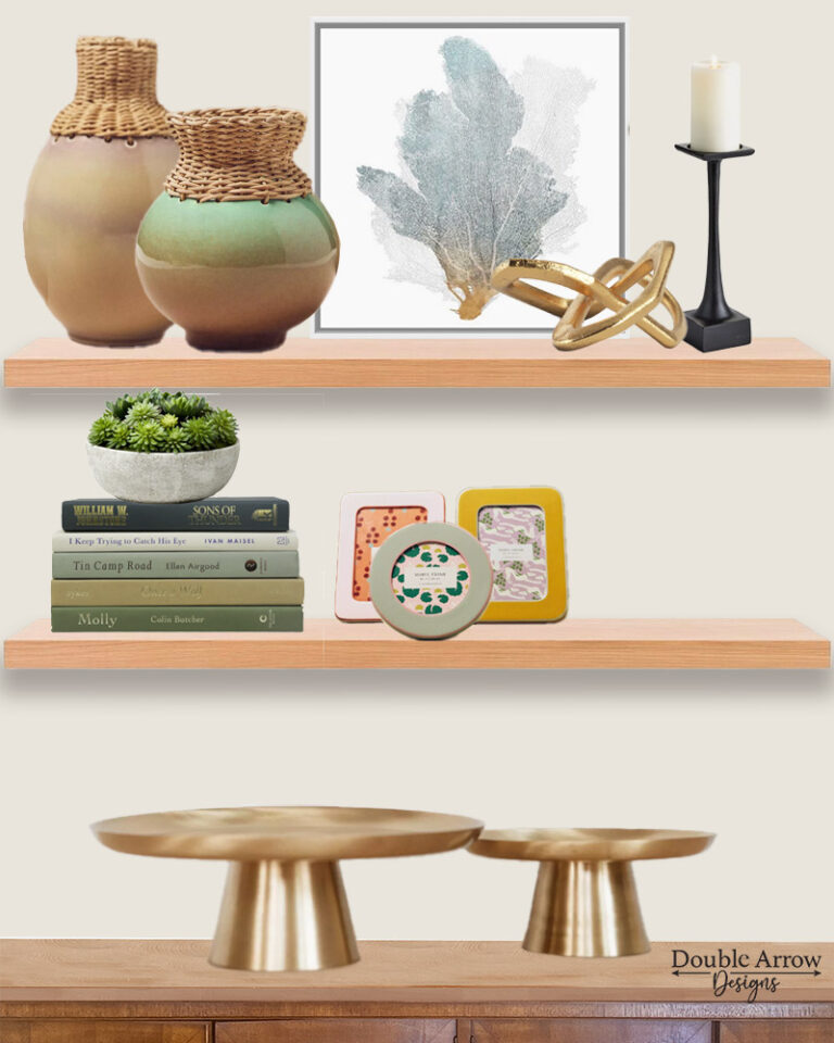 Floating shelves with decor