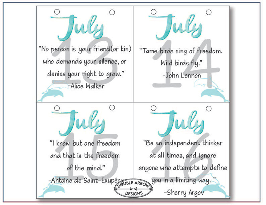 July 13 to July 16 inspirational pages
