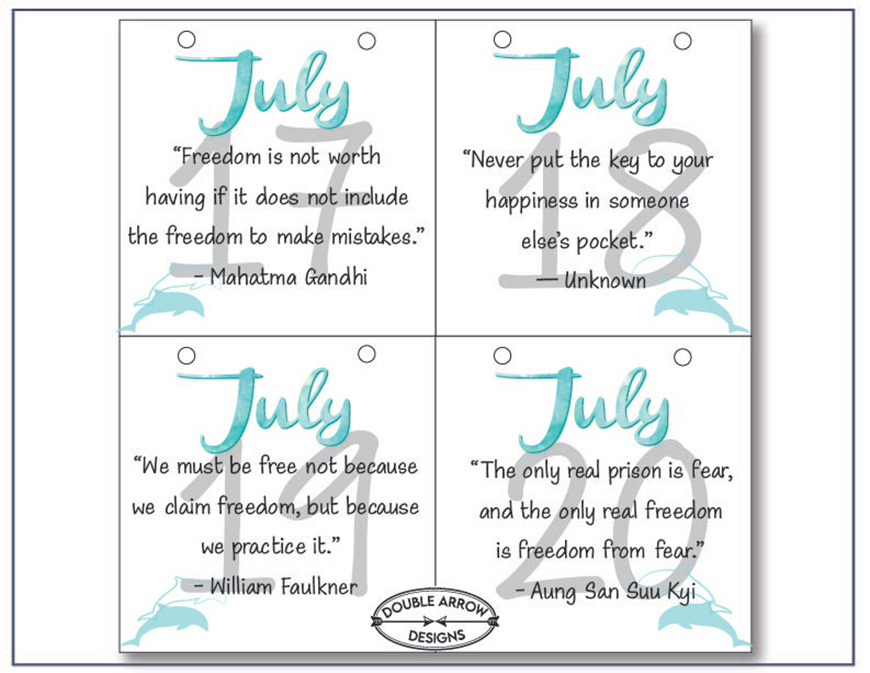 July 17 to July 20 inspirational pages