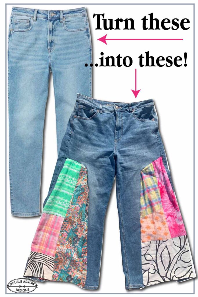 DIY Patchwork Denim Jeans 