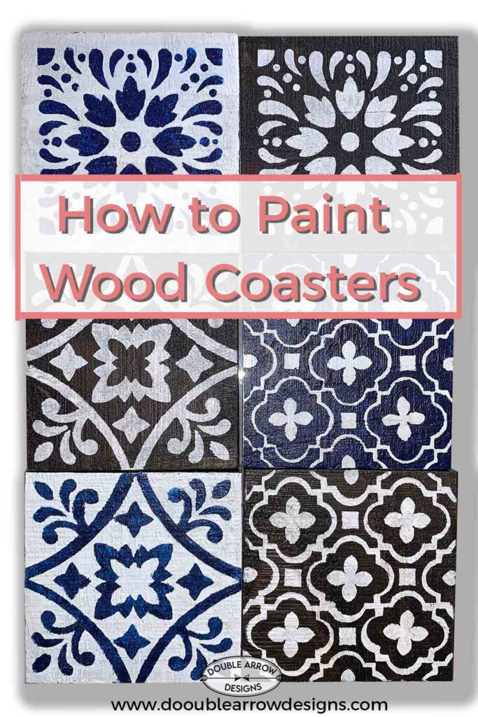 how to paint wood coasters showing 6 painted wood coasters