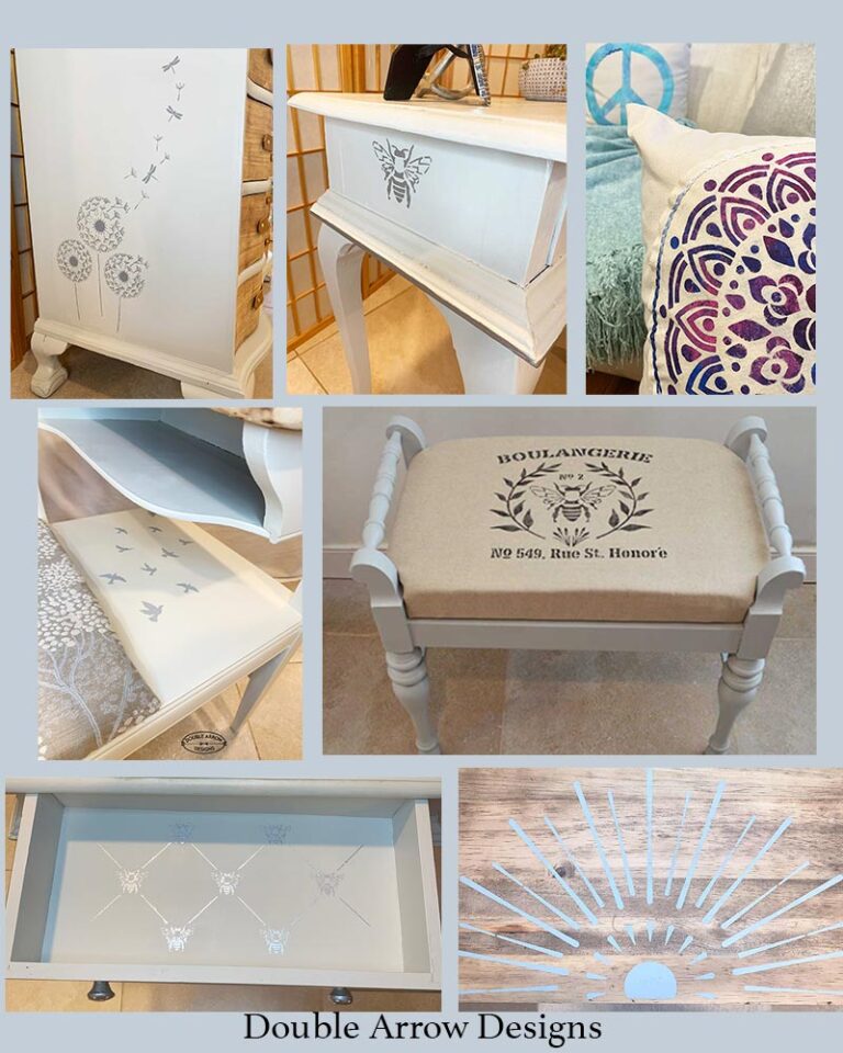 image of various furniture stencil designs n furniture