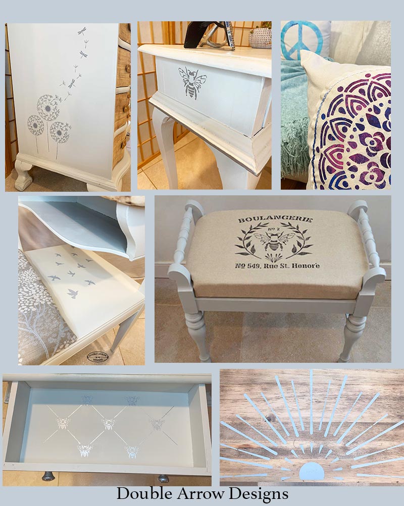 image of various furniture stencil designs n furniture