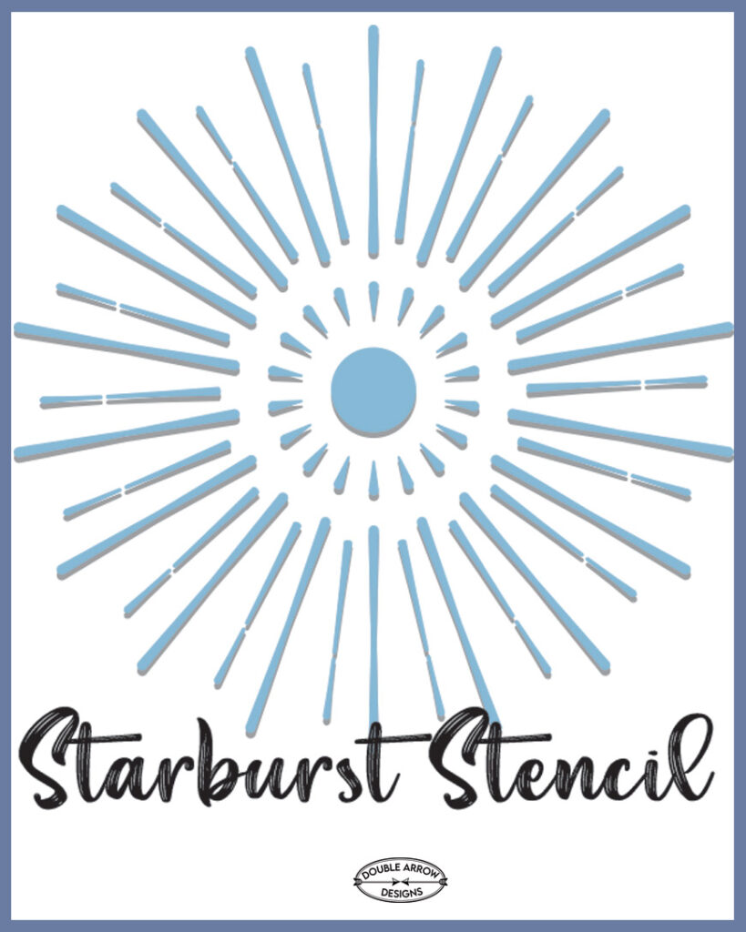 starburst stencil for old desk makeover project