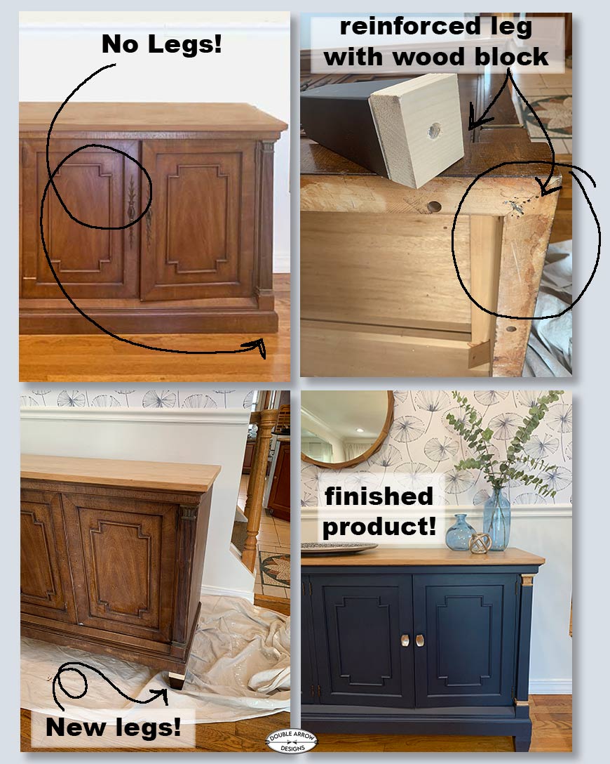 Adding Legs To Furniture for a Total Transformation! Double Arrow Designs