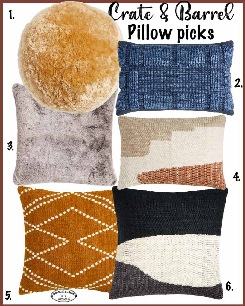 Decorative neutral Throw Pillows from Crate and barrel