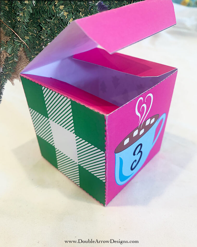 completed advent box under the tree