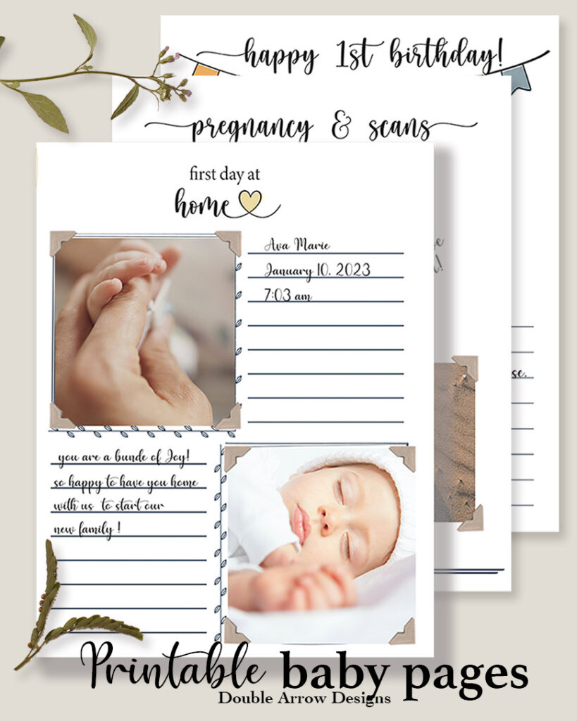 first day at home baby memory book