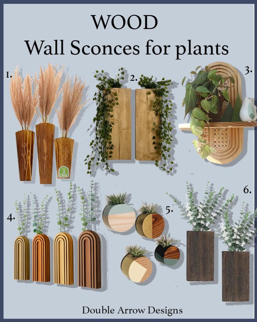 6 wood wall sconces for plants different wood sizes and shapes