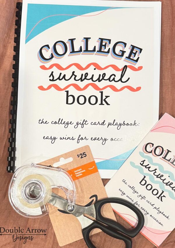 college survival book cover with gift cards