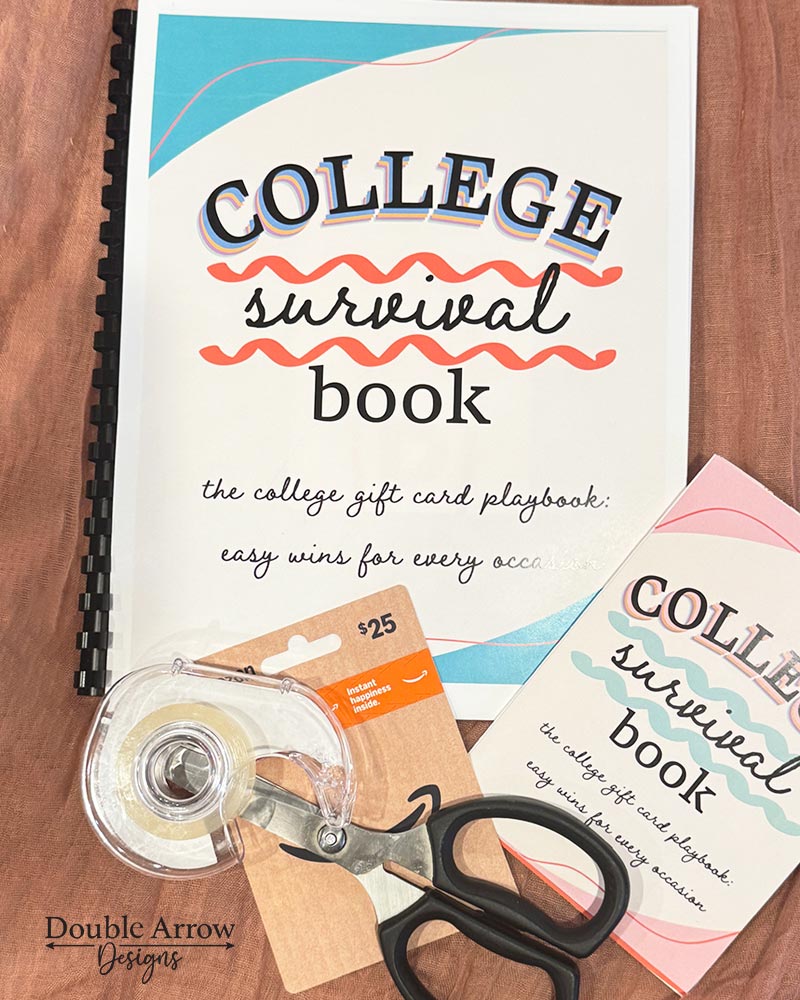 college survival book cover with gift cards