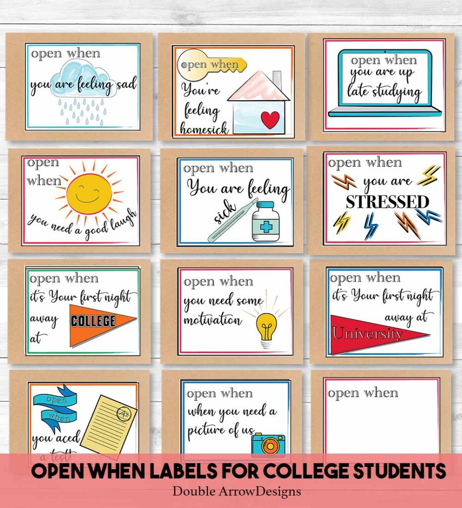 more open when labels for when you are sad, when you are feeling homesick, when you are up late studying, etc