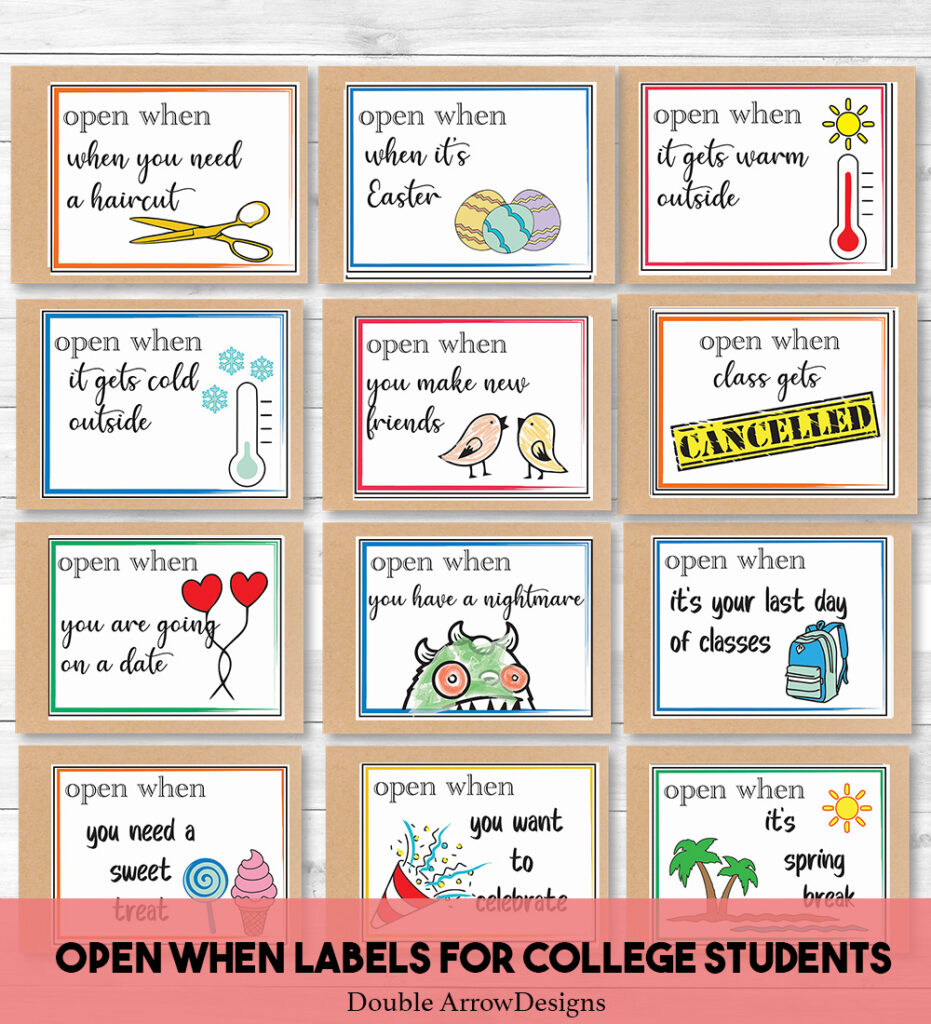 12 open when labels on brown envelopes 