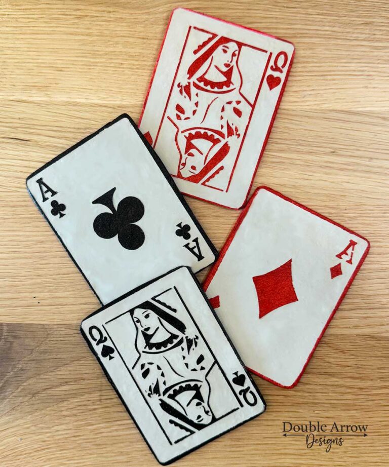 polymer clay playing card coasters